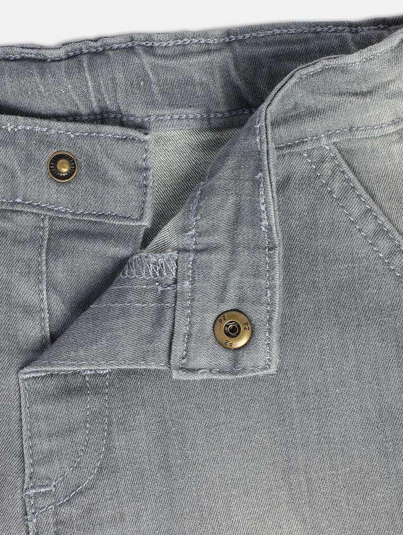 grey cotton blend plain jeans - 21186184 - Standard Image - 3