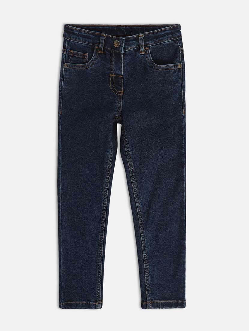 blue cotton blend jean