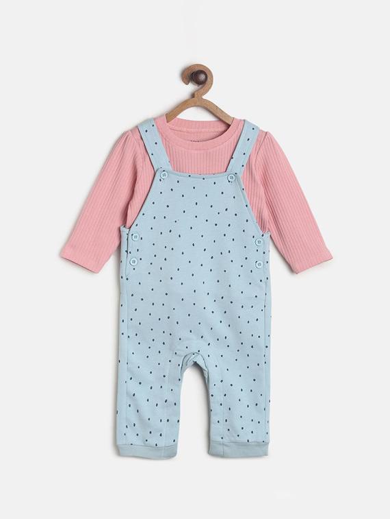 kids cotton dungarees twin set - 21186445 -  Zoom Image - 0