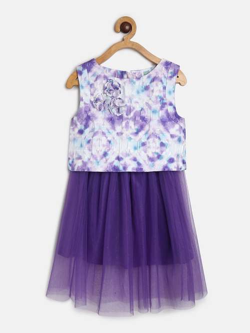 purple round neck sleeveless frock - 21187033 -  Standard Image - 0