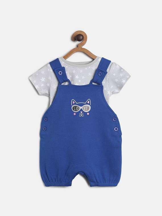 kids cotton dungaree twin set