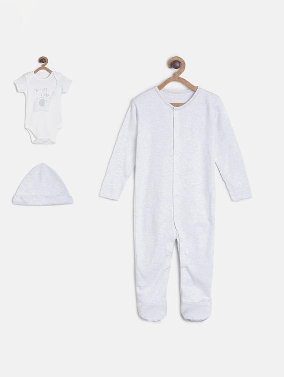 kids round neck solid onesies and rompers set - 21187204 - Zoom Image - 0