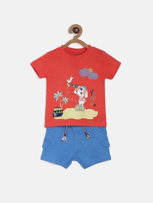 multi colored cotton shorts  sets twin sets & dungree - 21187332 -  Standard Image - 0