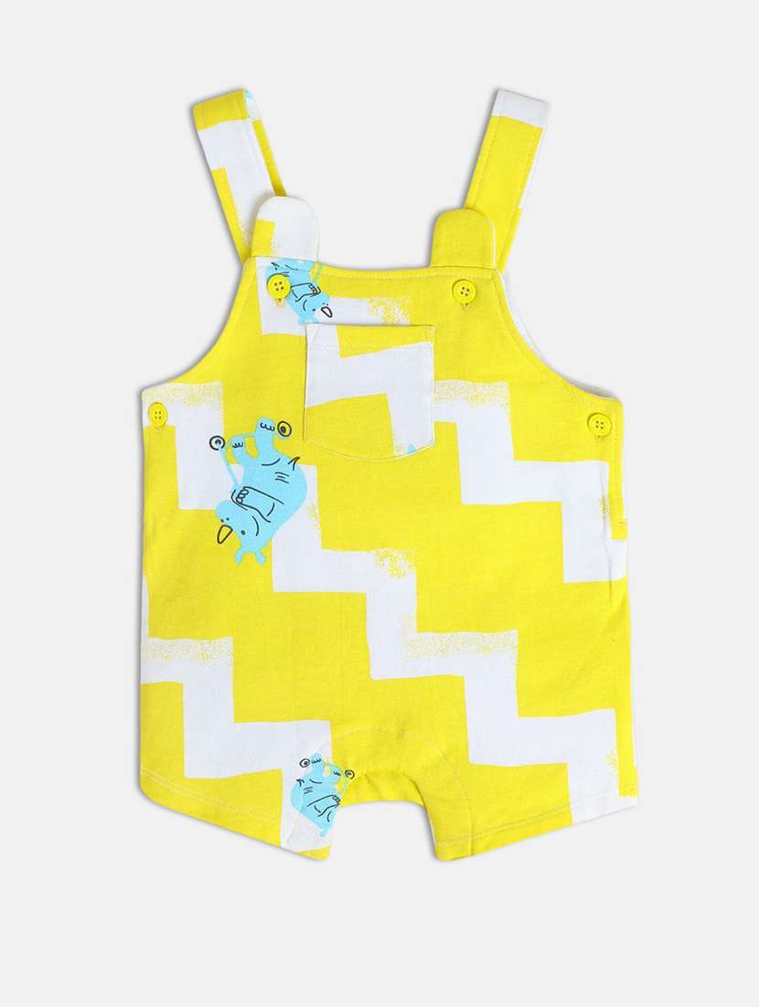 yellow cotton blend dungaree set - 21187796 -  Standard Image - 3