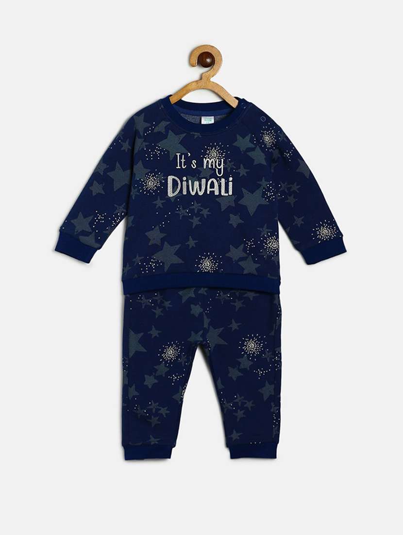 navy blue cotton full length set