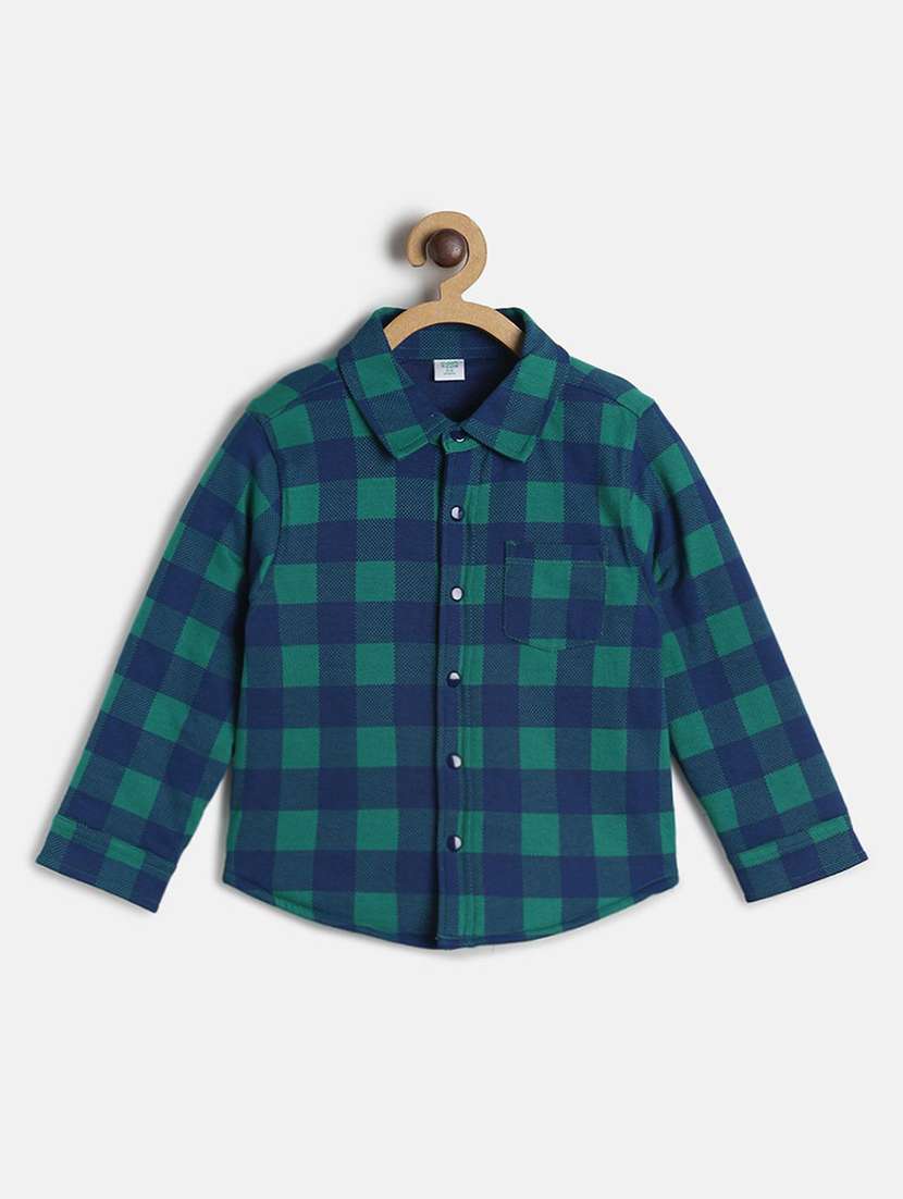 kids checkered cotton blend shirt - 21187981 -  Zoom Image - 0