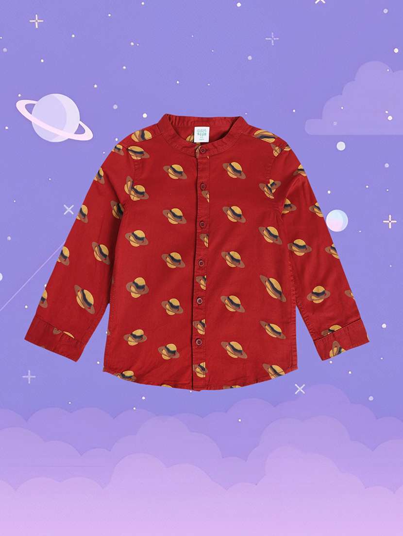 kids printed cotton blend shirt