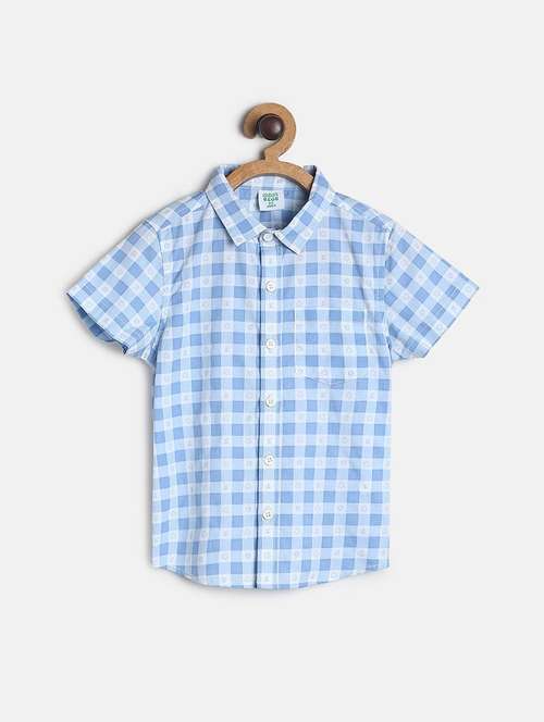 kids checkered cotton blend shirt - 21188327 - Standard Image - 0