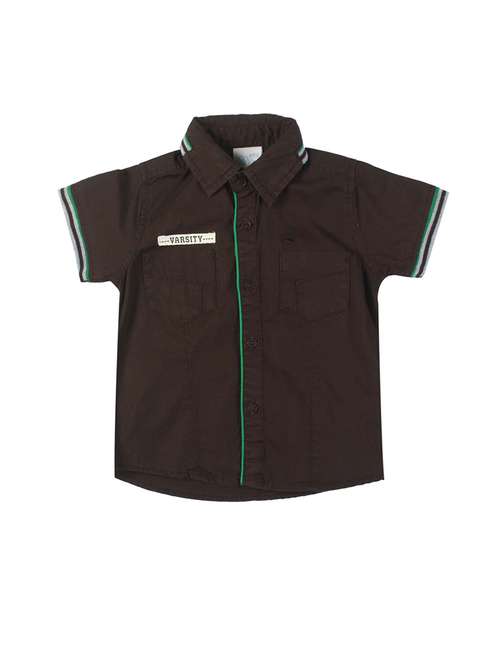 brown cotton blend shirt - 21188341 -  Standard Image - 0