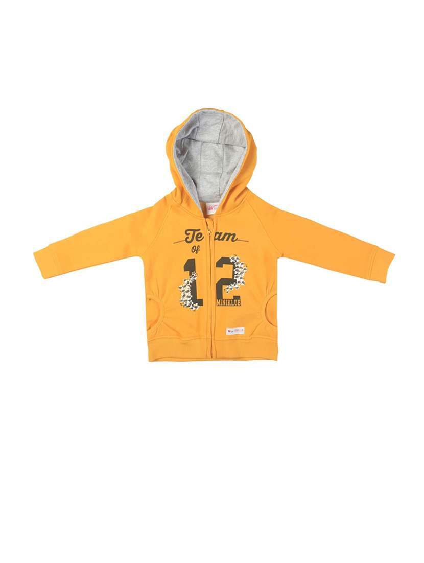 yellow cotton front print sweatshirt - 21188366 - Zoom Image - 0