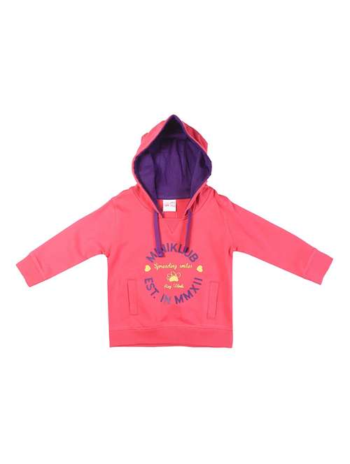 pink cotton front print sweatshirt - 21188466 - Standard Image - 0