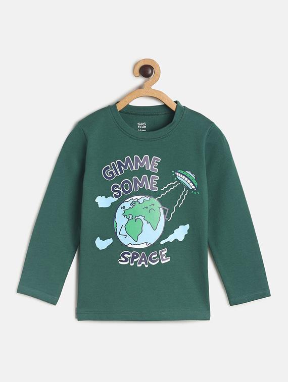 kids round neck printed t-shirt - 21188707 -  Zoom Image - 0