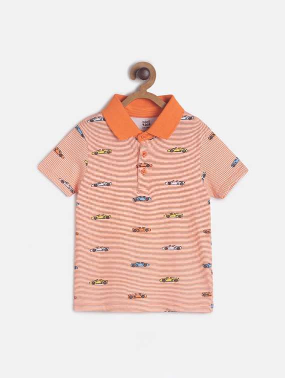 kids polo neck printed t-shirt - 21188803 - Zoom Image - 0