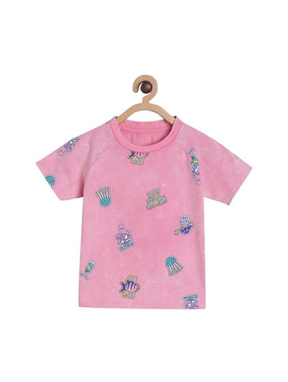 kids round neck printed t-shirt - 21188814 -  Zoom Image - 0