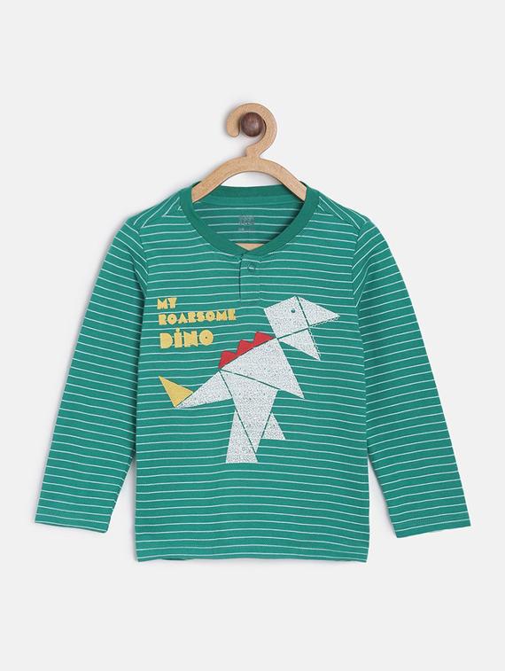 kids henley neck printed t-shirt - 21188882 -  Zoom Image - 0