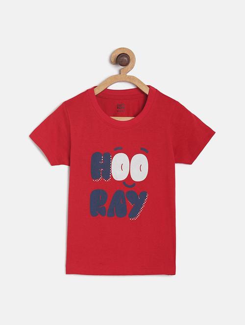 kids round neck typographic printed t-shirt - 21188978 - Standard Image - 0