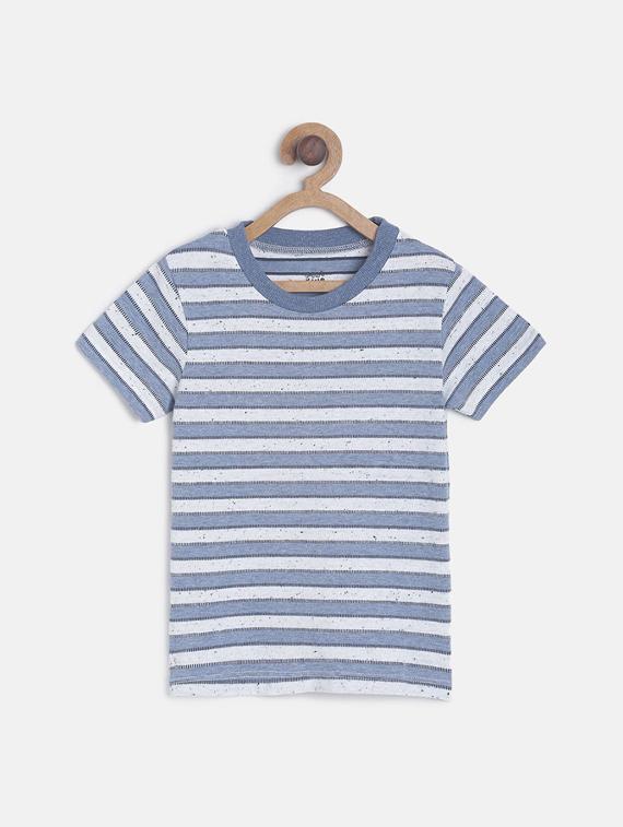 kids round neck stripes printed t-shirt - 21188980 - Zoom Image - 0