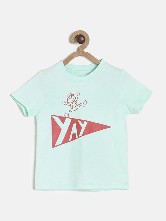 kids round neck typographic printed t-shirt - 21189019 - Zoom Image - 0