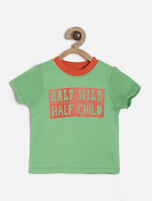 kids round neck typographic printed t-shirt - 21189022 - Standard Image - 0