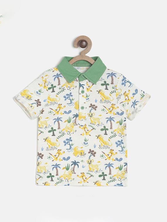 kids polo neck printed t-shirt - 21189096 - Zoom Image - 0