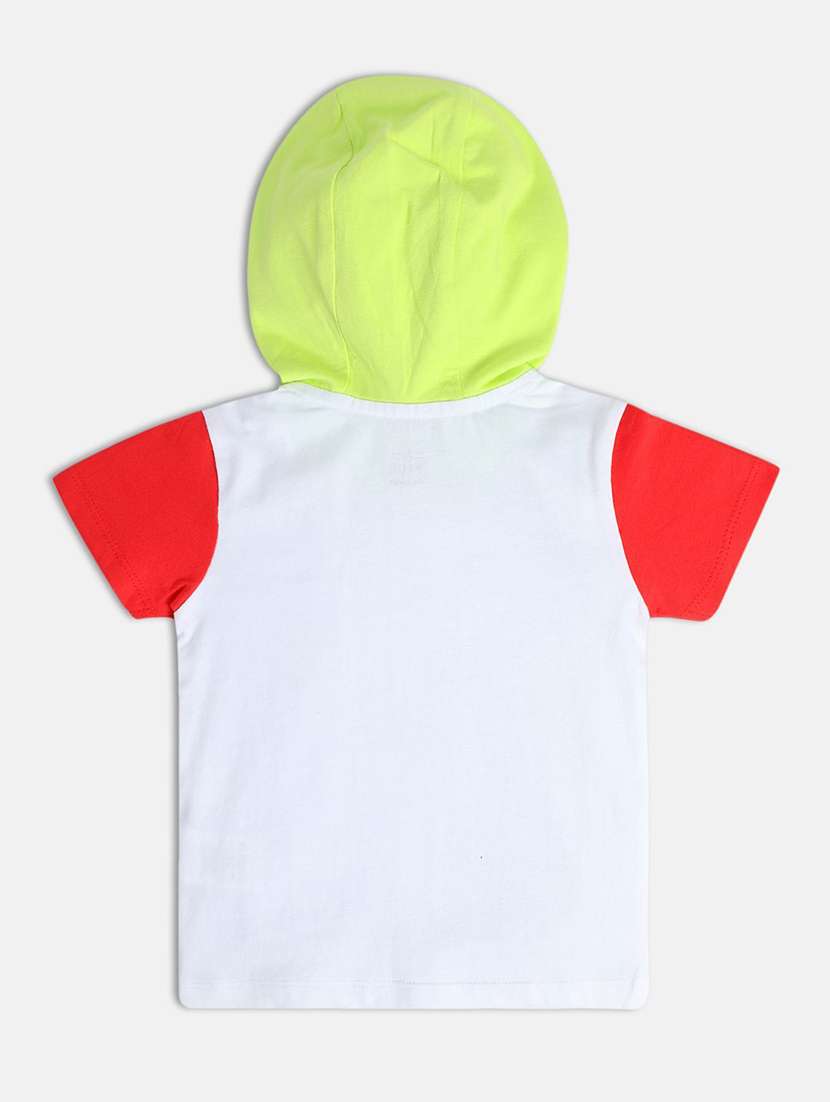 kids hood neck color block t-shirt - 21190015 -  Standard Image - 3