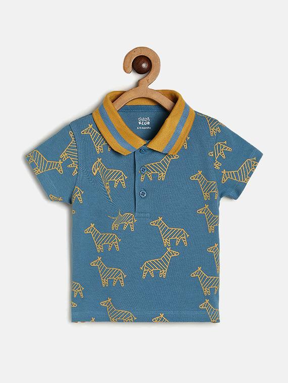 kids polo neck printed t-shirt - 21190020 - Zoom Image - 0