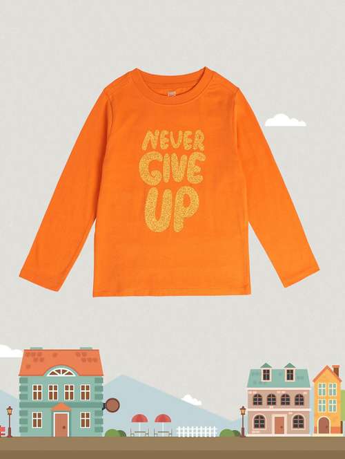 kids round neck typographic printed t-shirt - 21190043 - Standard Image - 0