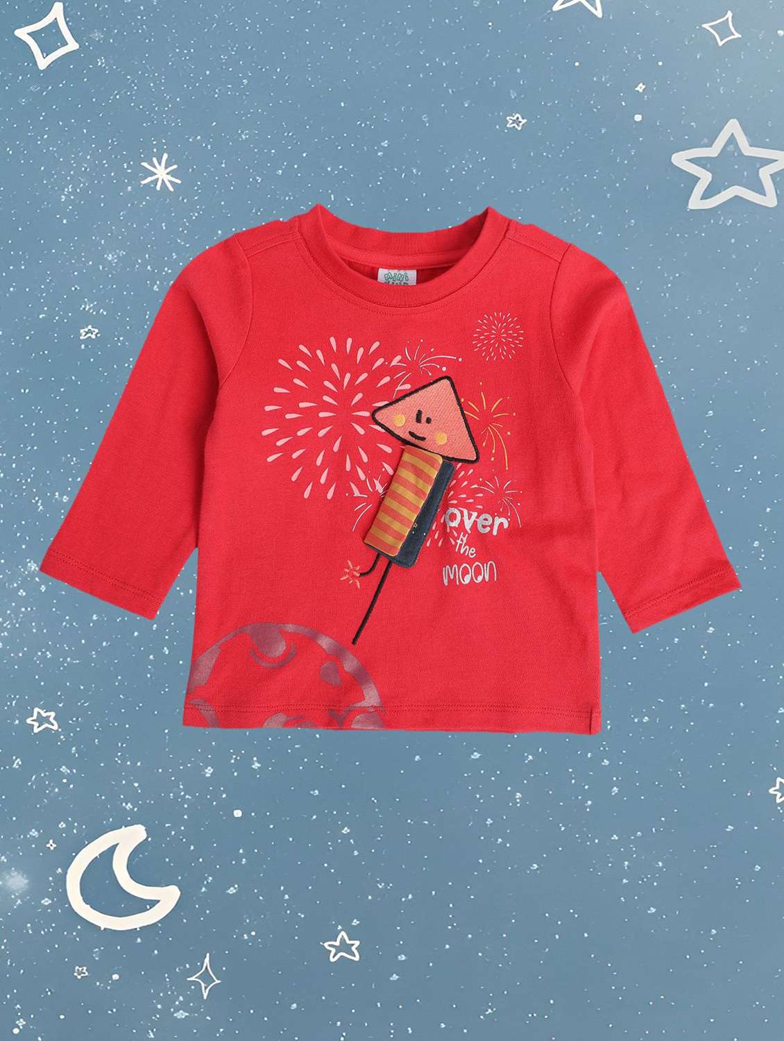 red cotton blend tshirt