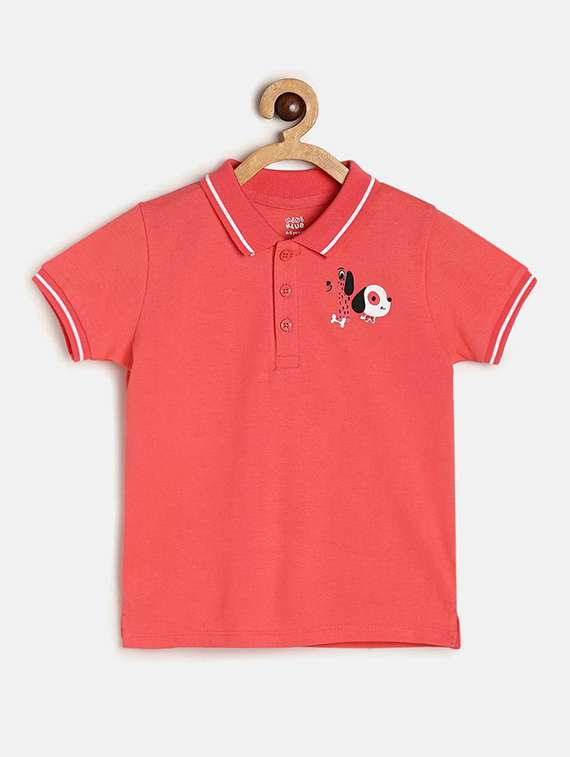 kids polo neck solids t-shirt - 21190127 -  Zoom Image - 0