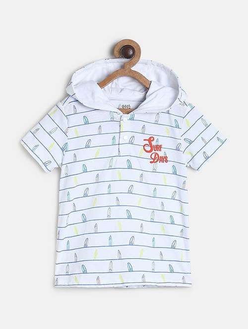 boy's hooded neck printed t-shirt - 21190193 -  Standard Image - 0