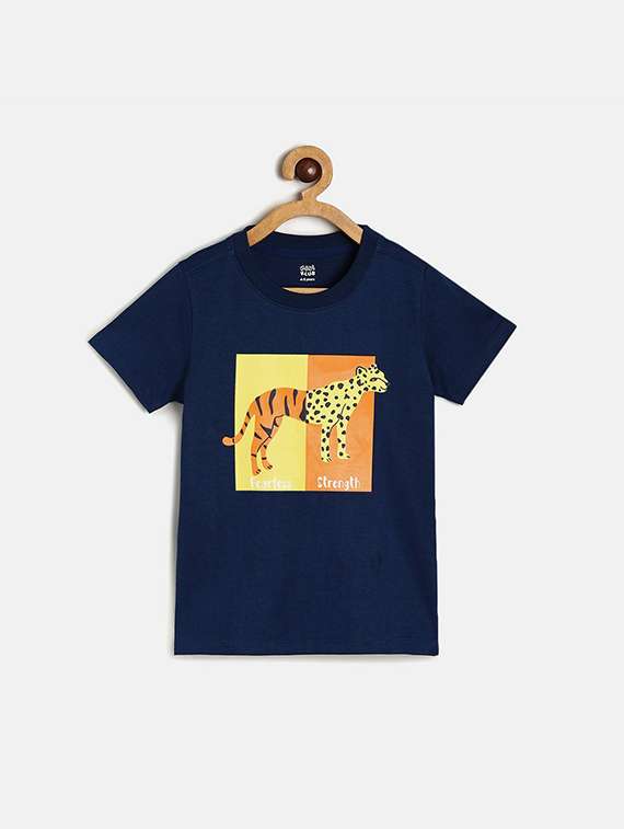 kids round neck cotton t-shirt - 21190434 - Zoom Image - 0