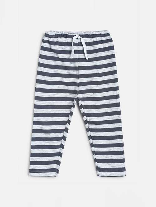 white stripes printed casual trousers - 21191289 - Standard Image - 0