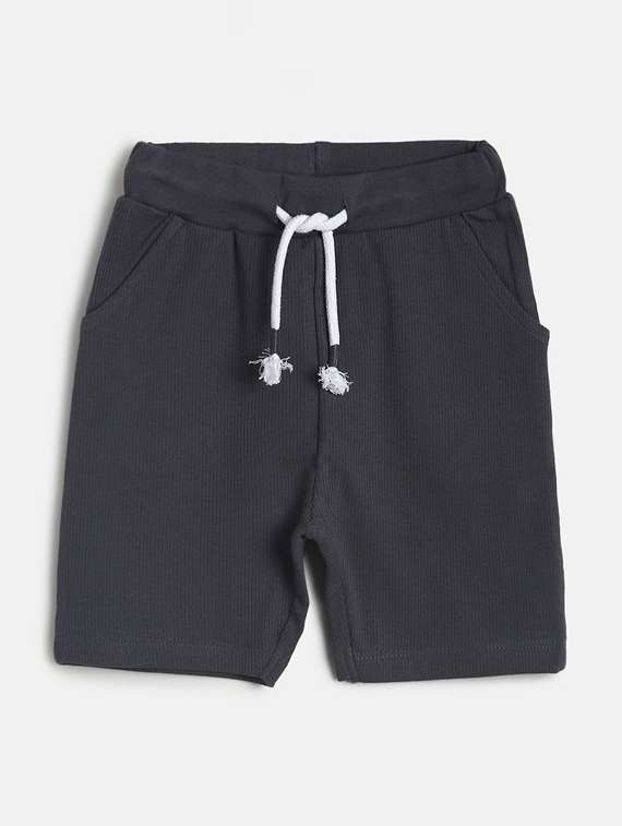 kids solid mid rise shorts - 21191311 - Zoom Image - 0