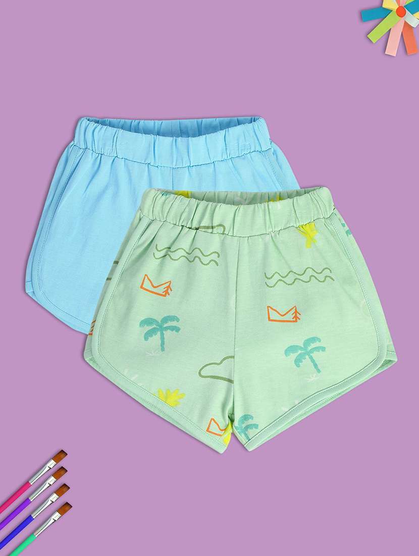 pack of 2 multi colored cotton shorts 