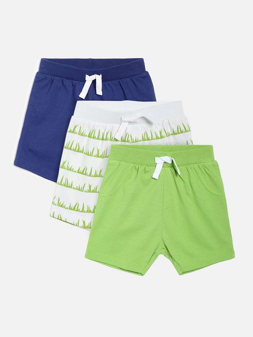 pack of 3 multi colored cotton blend shorts 