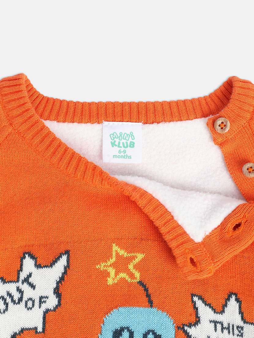 orange colored cotton blend sweater - 21192325 -  Standard Image - 3