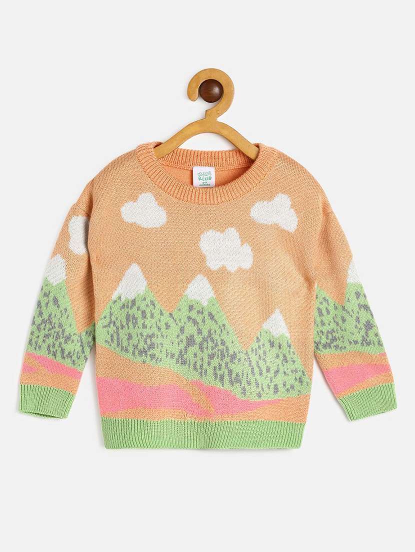 girl self designed long sleeves sweater