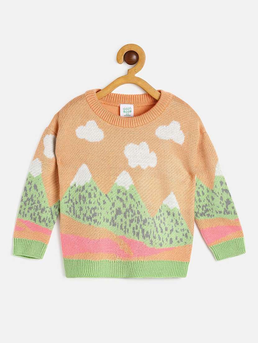 orange acrylic regular sweater