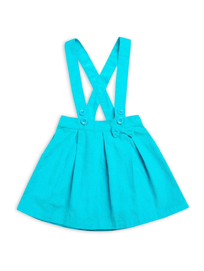 girls mid rise pleated mini skirt with suspender