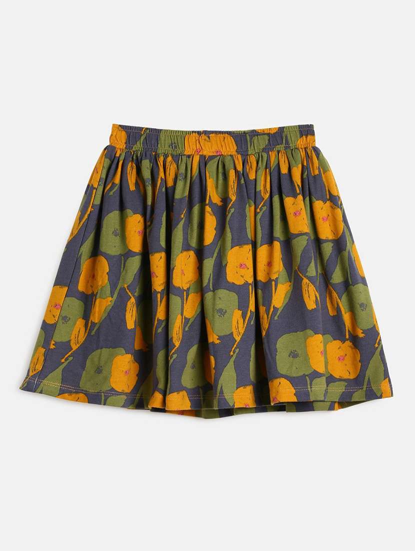 girls mid rise flared mini skirt