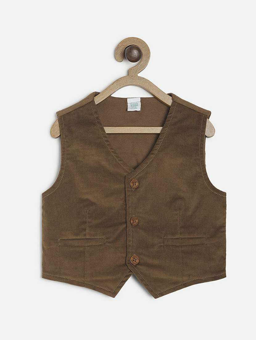 brown cotton waistcoats jackets & coat