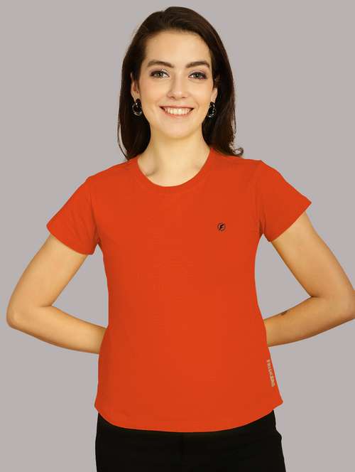 orange cotton regular tshirt - 21193550 - Standard Image - 0