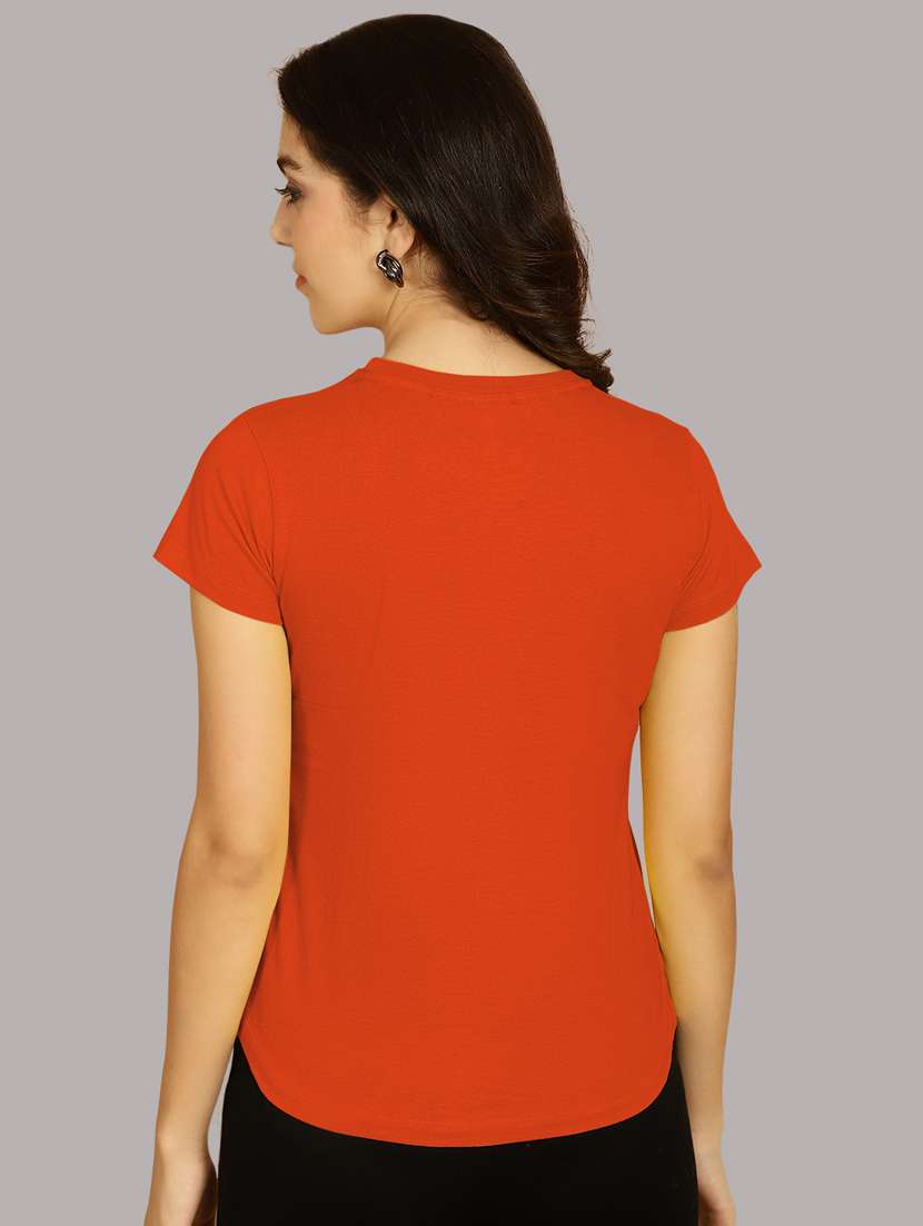 orange cotton regular tshirt - 21193550 - Standard Image - 3