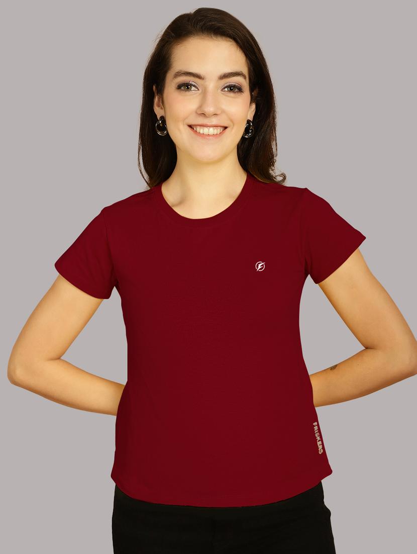 maroon cotton regular tshirt - 21193551 - Zoom Image - 0
