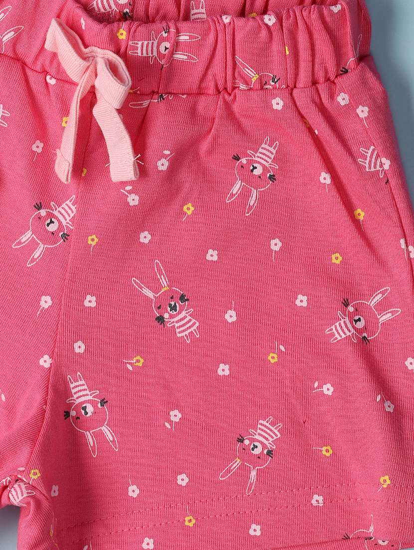 girls pink cotton top & shorts set - 21194911 -  Standard Image - 3