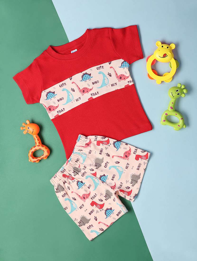 boys printed shorts & t-shirt set 