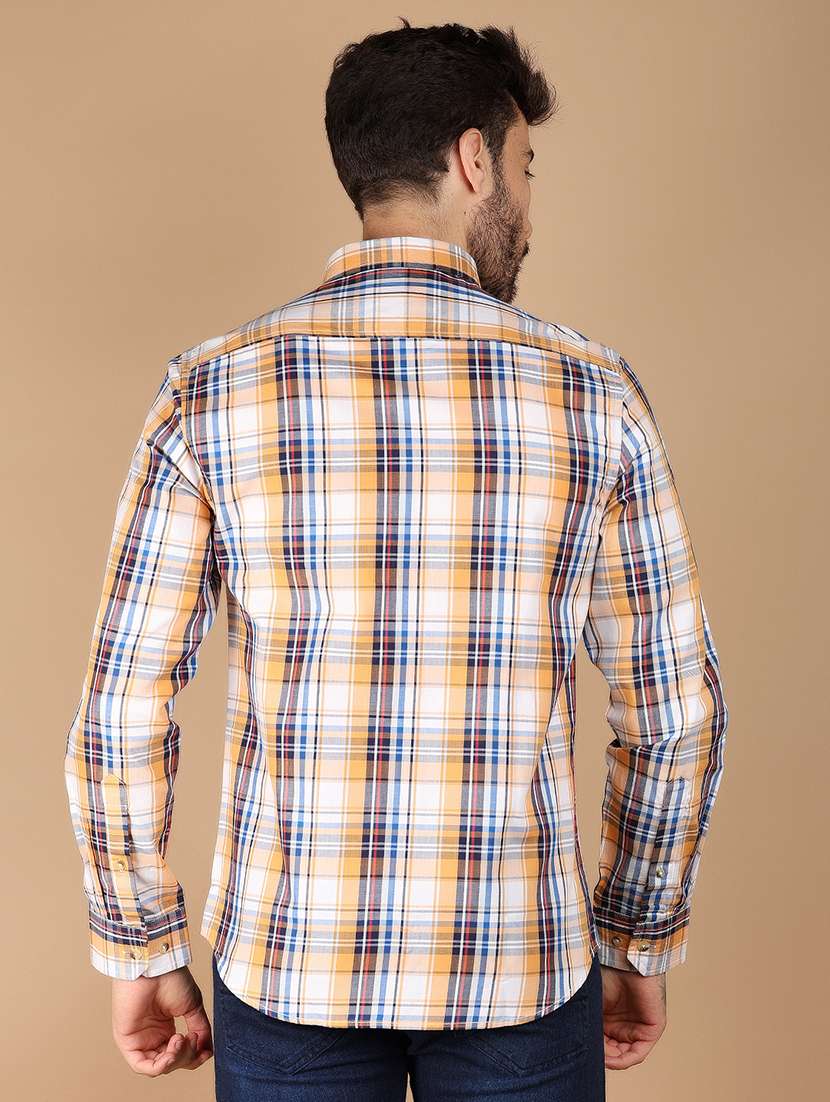 men checks long sleeve casual shirt - 21195092 -  Standard Image - 3