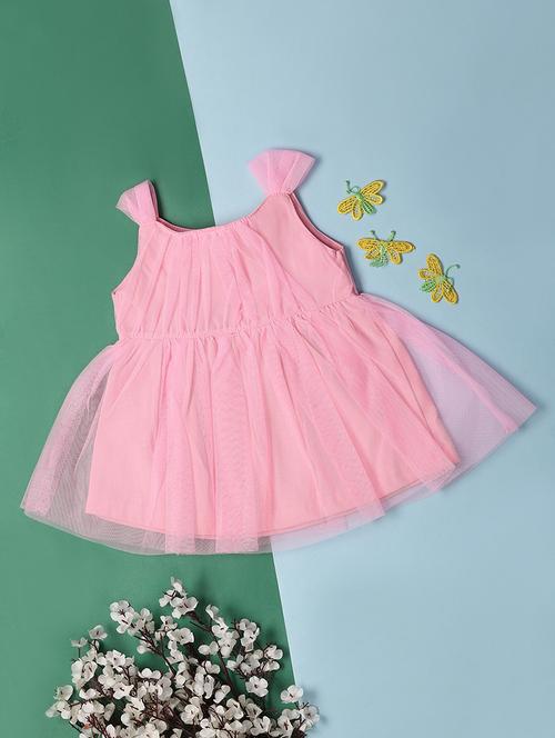 kids pink polyester frock - 21195104 -  Standard Image - 0