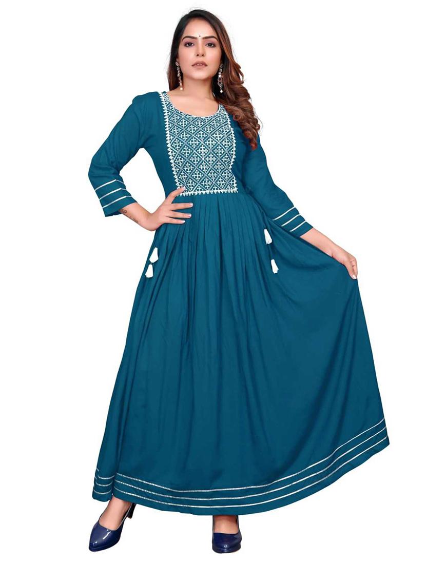 maroon rayon anarkali gown - 21198143 - Zoom Image - 0