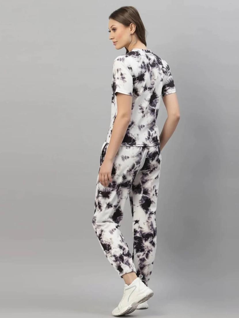 white lycra t-shirt & jogger co-ord set - 21198219 - Standard Image - 3